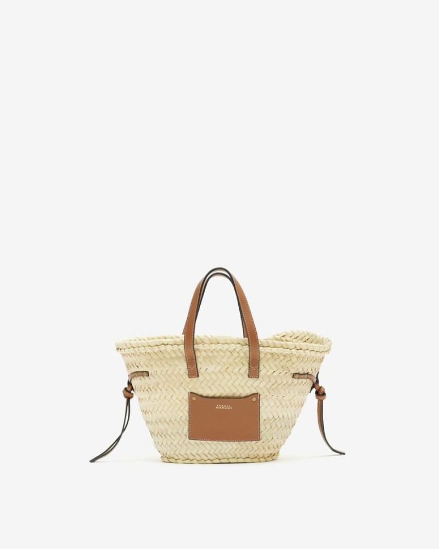 Bags Isabel Marant | Cadix Mini Raffia And Leather Basket Bag