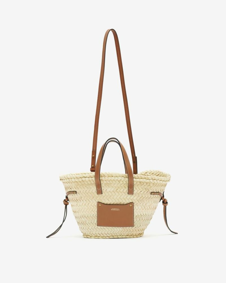 Bags Isabel Marant | Cadix Mini Raffia And Leather Basket Bag